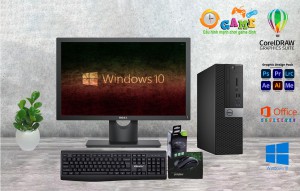 Bộ Máy Dell: CPU i5 - 7500 + ram 8 Gb + Ssd 256 Gb + Màn Hình 22 inch DELL